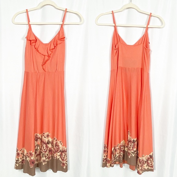 Patagonia Kamala Ruffle Tank Organic Cotton Dress: Coral Floral - Picture 2 of 8